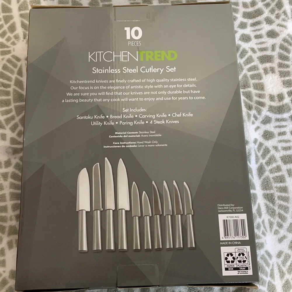 BN 10 pcs Kitchentrend stainless steel cutlery set with 7 different types